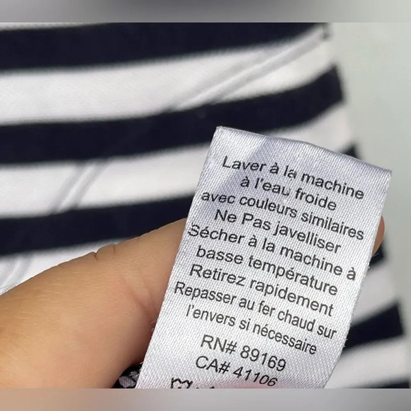 ATM Anthony Thomas Melillo Navy Striped Pima Cotton Dress xs - Picture 8 of 11